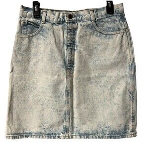 Jack Mulqueen Skirt Womens 16 Denim Midi Stone Wash USA Made Vintage Y2K western